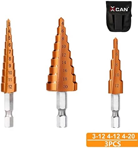 Pikis Step Cone Drill HEX Shank 3-12 4-12 4-20mm Folas de perfuração de núcleo de orifício de metal de madeira de 4-20mm 3pcs