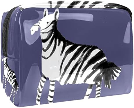 Bolsa de maquiagem tbouobt bolsa de bolsa cosmética bolsa bolsa com zíper, desenho animado de animais zabra