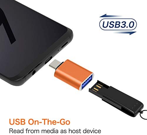 Adaptador USB C para USB [2-Pack], Thunderbolt 3 a USB 3.0 OTG Compatível MacBook Pro, Chromebook, PixelBook, Microsoft Surface Go,