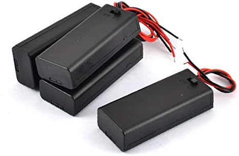 X-Dree com fios de fio duplo 2 x 1,5V AAA Battery Bathers Container Box 4 PCs (cabos conquos dobles interruptor 2 x 1,5V Caja