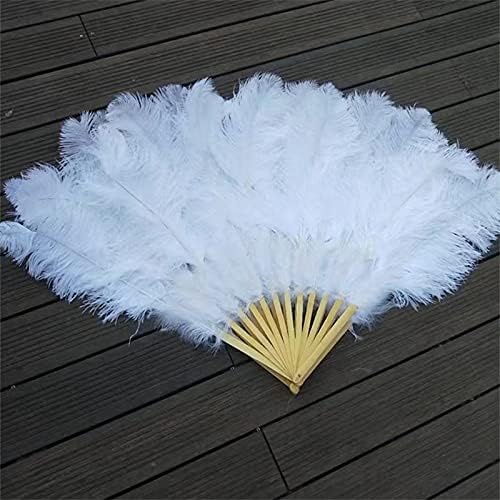 Pumcraft Feather for Craft Big Astrich Feather Fan decora a festa de Halloween para dançarinos de ventas de ventre DIY FEARTH 12 BARS - 1PCS
