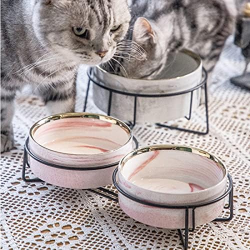 Tigelas de gato cerâmica tigela de cão pequeno tigela de água gatos tigela protege a coluna do animal de estimação tigela de água de