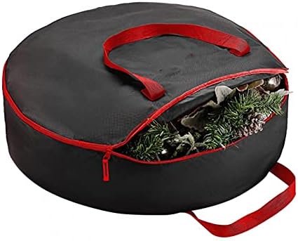 Caixa de armazenamento de coroa de cokino - contêiner de armazenamento com zíper duplo e alças duráveis, proteger grinaldas artificiais - saco de natal de férias feita de caixas de grinaldas de grinaldas 210D 210D de lágrimas 210D