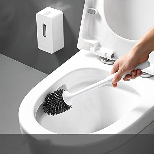 Escova de vaso sanitário leayan maçaneta de cabelo macio pincel de vaso sanitário pincel de silicone parede de parede sem
