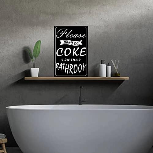 Por favor, não coca coca no banheiro, lata de metal sinal de cozinha de cozinha restaurante de parede decor