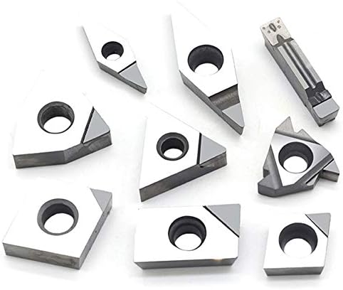 GBJ-1 2PCS CNC Tools Diamond Milling insere APKT1604 PCD para correspondência de alumínio, magnésio, zinco, chumbo, cobre