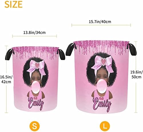 Princess Girl Rosa Pink Creca de armazenamento de roupas sujas colapsível com alças banheiro banheiro de roupas sujas organizadoras de roupas Hampers