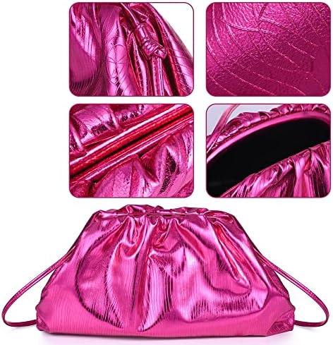 Bolsa de bolas de bolsa de bolinho de bisadon para mulheres bolsa de embreagem macia bolsa de ombro ruched bolsa de noite