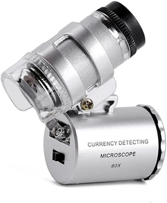 Quul 60x Mini bolso de alta potência Microscópio Profissional Microscópio de Apreciação de Jóias Portátil LED UV Linente UV