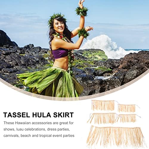 Aboofan havaiano Raffia hula saia grama luau saia mini saias tropicais figurino de performance para luau na praia dança de dança de aniversário halloween