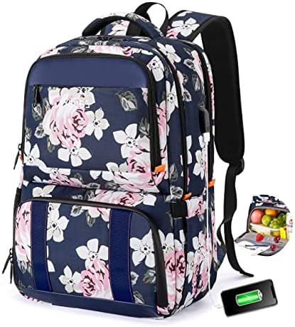 Backpack do almoço, mochila mais fria isolada para laptop mochila com porto USB, bolsa de comida à prova d'água