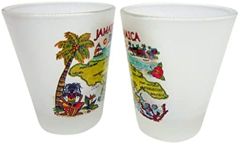 Jamaica Shot Glass Set com dois dos mesmos óculos Jamaican Sovenir Pack Drinkware