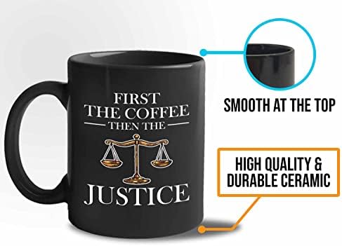 Bubble abraça o advogado caneca de café 11 oz preto - primeiro o café, depois a justiça - o escritório de advocacia do tribunal de graduação Juiz Caso Filho Filha Jurídica para o Direito Advogado do Advogado da Família do Estudante