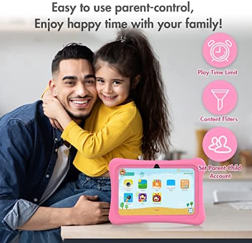 Tablet 7 polegadas Android 11 32 GB de armazenamento, tablet Android 3 GB para crianças pequenas, aplicativo infantil pré-instalado