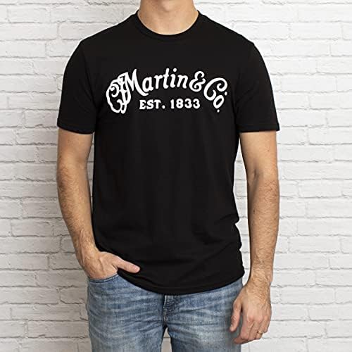 T-shirt de guitarra Martin com logotipo branco
