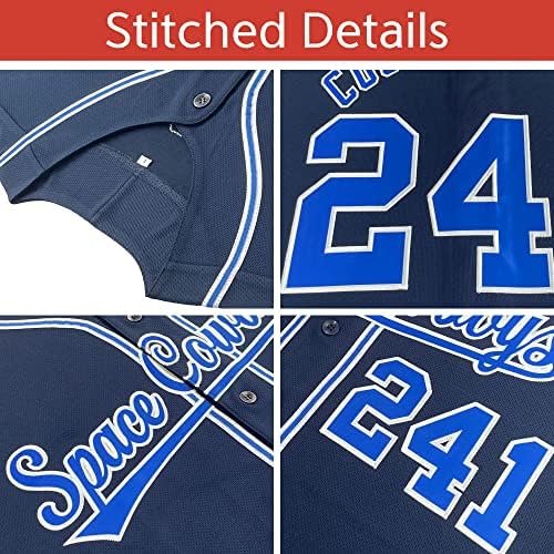 Jersey de beisebol em branco personalizada Button Down camisetas personalizadas uniformes esportivos para homens/mulheres/menino
