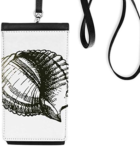 Black Scallop Marine Life Ilustração Phone Carteira Bolsa de Mobile Bolsa Black Pocket