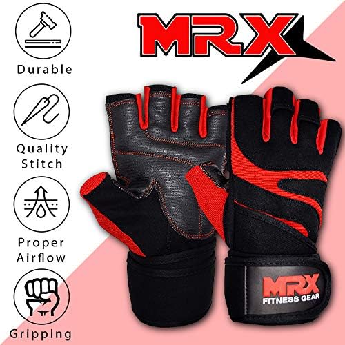MRX Luvas de levantamento de peso para homens Luvas de treino de masculino Suporte de pulso para levantar luvas de ginástica masculina