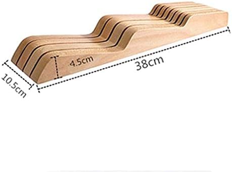 Facas de facas llryn no bloqueio de faca de puxador, suporte de faca de madeira vazia para gavetas de cozinha bloco de armazenamento de madeira