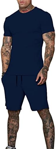 UNI CLAU Mens Setos curtos de 2 peças Roupa de fashion Summer Summeruits Camisa casual e shorts Conjunto