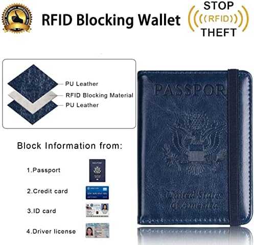 Hotllr Passport title - Passport e Vaccine Card Holder Comb, carteira de viagem de bloqueio de RFID para homens