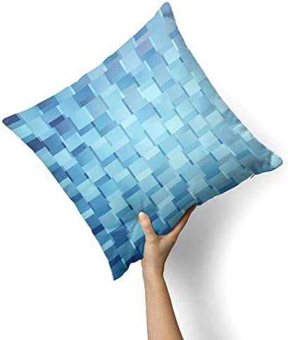 Iirov Abstract Blue Cubed - decoração decorativa personalizada de casa interna ou externa Tampa de travesseiro PLUS CUSHION