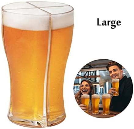 Lelamp Beer Glass Glass Tankard separável 4 Parte de grande capacidade Os copos criativos de cerveja Copo Acessórios