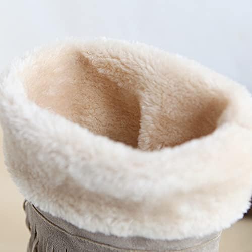 Botas de tornozelo de moda para mulheres plataforma não deslizamento de inverno botas de neve quente lã de forro de lã Tassels