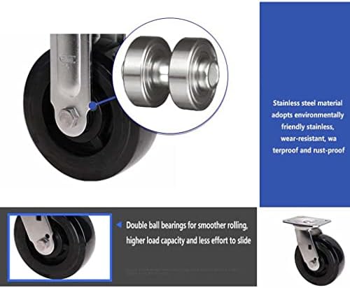 8 aço instainlensinless de serviço direcional de serviço pesado de serviço giratório poliuretano pu Pu Casters