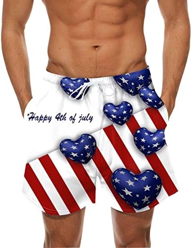 Mens shorts shorts verão casual solto fit EUA bandeira impressa swimwear shorts independência Dia do dia patriótico roupas