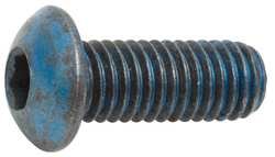 Botão, parafuso de tampa da cabeça da soquete métrica, M8-1.25, aço, aço de liga, azul métrico, 30 mm de comprimento - 1 cada