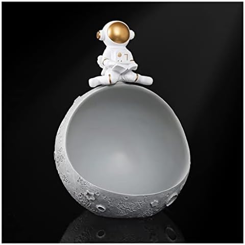 Caixa de jóias kamwd para garotas, criatividade de doces de desktop estátuas de astronautas, tigela chave para a mesa de café da mesa