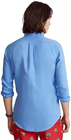 Polo Ralph Lauren Men's Piece Dye Linen Manga Longa Camisa