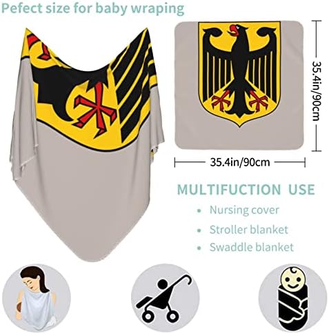 Emblema nacional da Alemanha Clante de bebê recebendo cobertor para capa de swaddle recém -nascida infantil envolvente