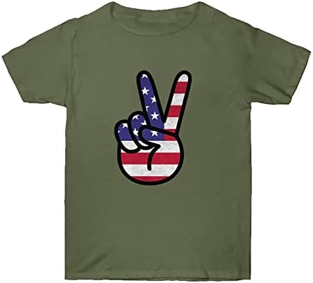 Camisas patrióticas para mulheres bandeira americana de verão Manga curta o pescoço camiseta de camiseta estrelas de tie-dye