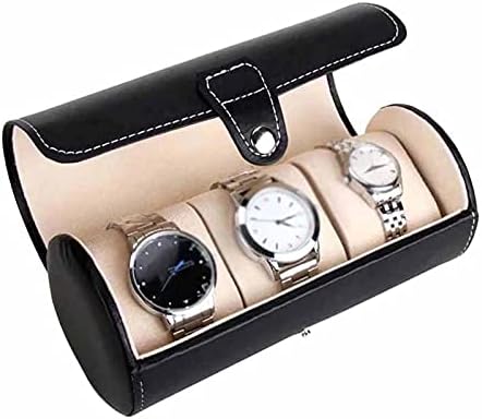 UXZDX Relógio Exibir caixa de presente Caixa Rolo 3 Slot Wristwatch Colares Bracelet Jóia PU POMEGE DE VIAGEM DE CAIXA