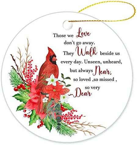 Ornamentos de coroa de coroa de aves vermelhas pendurando ornamentos aqueles que amamos não vão embora ornamentos de