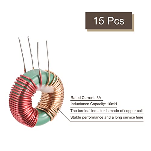 Meccanixity Toroid Indutância Bobina de cobre Indutor magnético 10MH 3A Para pacote de placa de circuito DIY de 15