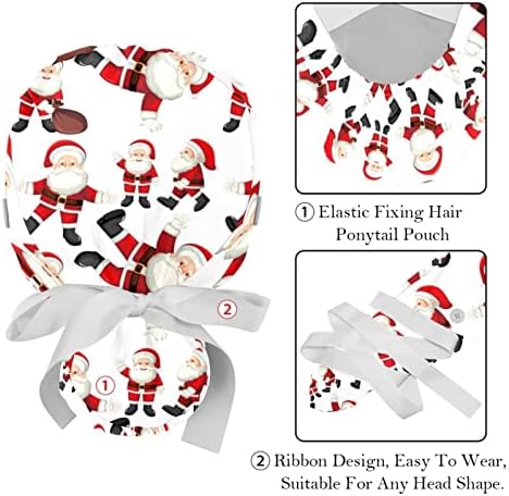 Rodailycay Papai Noel Feliz calca de trabalho de Natal com Button & SweatBand, 2 pacotes