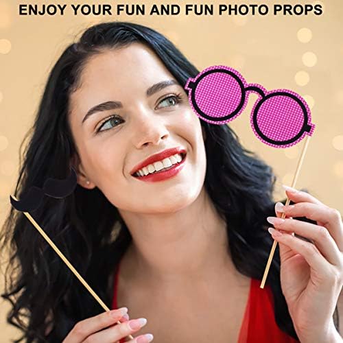 Bestoyard Set de Maquillaje Casamento Booth Props Lip Glasses Bigode Photo Props Selfie Props para Birthday Wedding