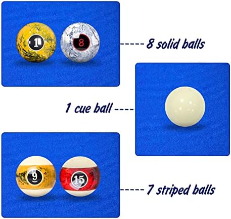 Moyansuper Billiards Pool Balls Definir bolas de bilhar padrão para mesa de bilhar completa conjunto de 16 bolas de piscina de rugulação