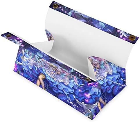 Magic Girl Tissue Holder Organizador retangular do guardanapo para cômoda de bancada