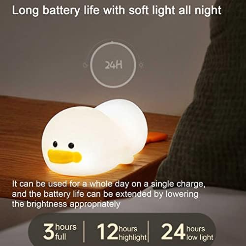 HSART Cute Duck Touch Night Lâmpada recarregável Silicone Night Light para crianças, crianças amamentando e auxiliares de