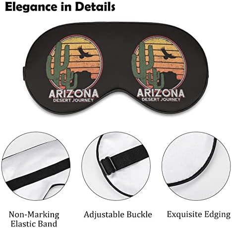 Arizona Catus Desert Journey Máscara para dormir Blackout Night Blackfold com cinta ajustável para homens mulheres viajam de ioga