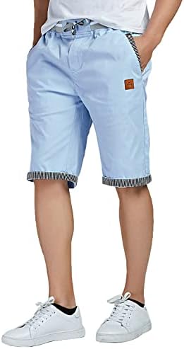 Justyday Mens Shorts Classual Classual Fit Summer Beach Shorts com cintura elástica e bolsos