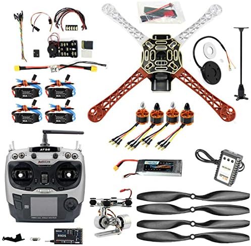 QWINOUT DIY FPV Drone Quadcopter 4-Eixos Kit de aeronaves: F450 450 Frame + PXI PX4 ​​Controle de vôo + 920kV Motor + GPS