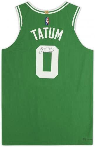 Emoldurado Jayson Tatum Boston Celtics autografado Green Nike Jersey Authentic - camisas da NBA autografadas