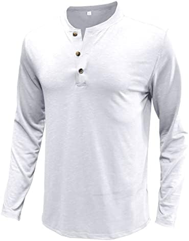 Butão casual masculino para baixo t camisetas soltas fit henley manga longa camisa hidrato wicking treino atlético camiseta