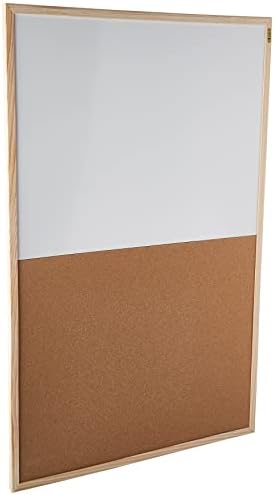 Bi-Office MX03001010 Placa de combinação de quadros de madeira orçamentária, cortiça e quadro branco Wipe Memorando placa,