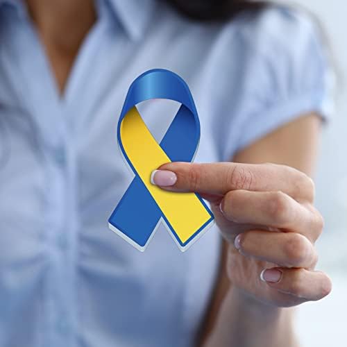 20 PADS Síndrome de síndrome da síndrome Notas pegajosas Papel de doação Auto -bastão Pads Azul Amarelo adesivo Down